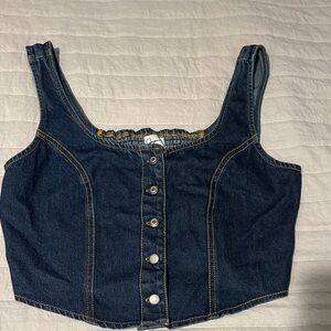 Denim Button-Up Women's Top